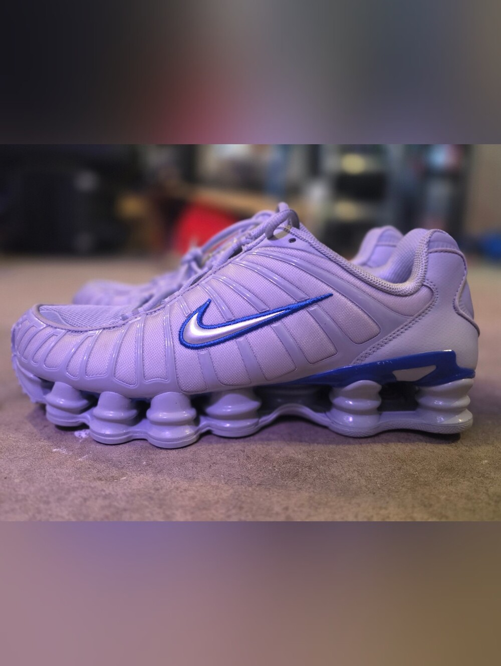 Nike SHOX TL in Wolf Grey And Metallic Silver Running Shoes